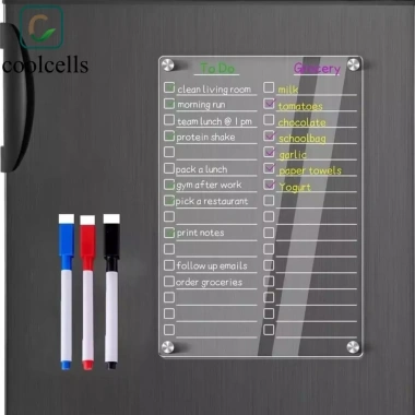 COOLCELLS Lịch hàng tuần tủ lạnh tái sử dụng 3/8 bút acrylic - công cụ lập kế hoạch đa năng nhà bếp