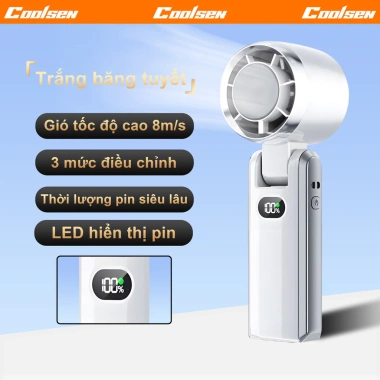 Coolsen Quạt mini 3.600mAh gió mạnh 100 cấp làm mát chip lạnh sạc tiện lợi cầm tay - Giá 525.000