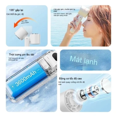 Coolsen Quạt mini 3.600mAh gió mạnh 100 cấp làm mát chip lạnh sạc tiện lợi cầm tay - Giá 525.000 6