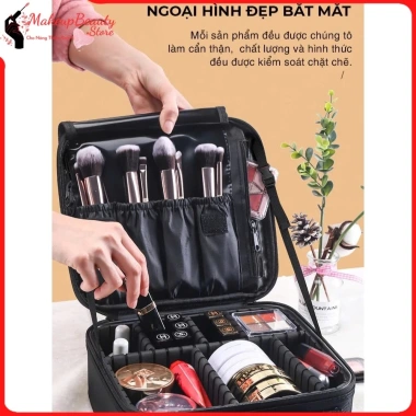 Cốp Đựng Đồ Makeup và Nail MS 388 Size Lớn Đeo Chéo 2 Vai Phân Ngăn Tiện Lợi