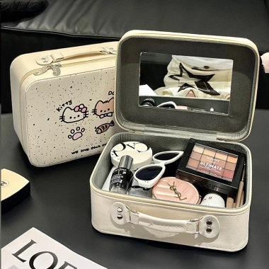 Cốp Đựng Mỹ Phẩm Trang Điểm có Gương, Túi Makeup Du Lịch Xách Tay - Giá 138k