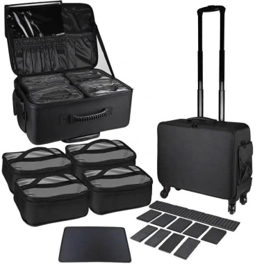 Cốp kéo Da PU 100% Vân Trám chống nước 48cm - Đựng đồ makeup chuyên nghiệp, giảm giá 945k 5 Cốp kéo Da PU 100% Vân Trám chống nước 48cm - Đựng đồ makeup chuyên nghiệp, giảm giá 945k 5