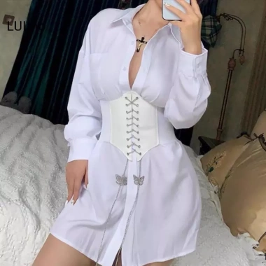 Corset nữ gợi cảm LUImo Gothic dây xích giảm béo, shaper đường cong - 96.580₫ 7