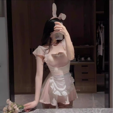 Cosplay Bé Thỏ Hồng Gợi Cảm, Quyến Rũ - Kèm Tất Nơ Dễ Thương, 390.000₫