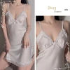 Cosplay Đầm Ngủ 2 Dây Ren và Quần Lót Khe Xẻ Satin - Giá Ưu Đãi 99.000₫ 2