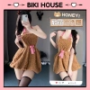Cosplay Gấu Bông Nâu Cổ Yếm Đẹp - Váy Ngủ Lông Mềm, Hầu Gái Maid Nơ Caro BIKI HOUSE N891 129k