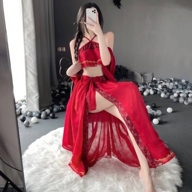 Cosplay Hán Phục Nữ In Họa Tiết Ngọt Ngào Quyến Rũ Đồ Ngủ và Nội Y Cao Cấp CWEAR 5