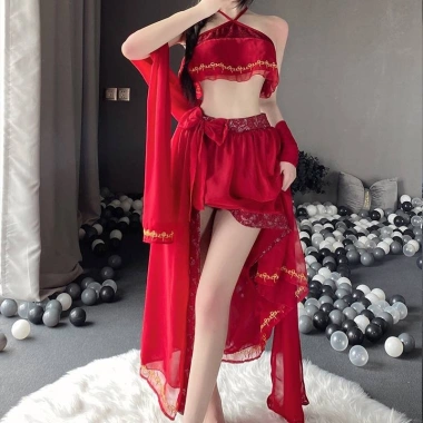 Cosplay Hán Phục Nữ In Họa Tiết Ngọt Ngào Quyến Rũ Đồ Ngủ và Nội Y Cao Cấp CWEAR 7