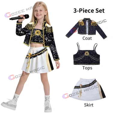 Cosplay KPop Demon Hunters Mira Rumi Zoey Áo khoác và Váy ngắn Halloween Giá 245.732 VND 6