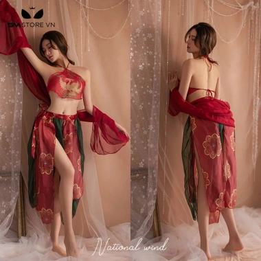 Cosplay mèo váy ren xuyên thấu và chân váy xếp ly - Giá chỉ 87.000đ, giảm mạnh
