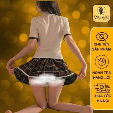 Cosplay Nữ Sinh DN103 – Váy Ngủ Sexy Kèm Cà Vạt Huy Hiệu, Giá 140k 5