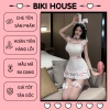 Cosplay Thỏ Ngọc Trắng Hồng Sexy - Set Phụ Kiện Cao Cấp Bò Sữa Đen Chấm Bi BIKI HOUSE N334