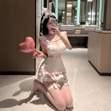 Cosplay Thỏ Ngọc Trắng Hồng Sexy - Set Phụ Kiện Cao Cấp Bò Sữa Đen Chấm Bi BIKI HOUSE N334 5 Cosplay Thỏ Ngọc Trắng Hồng Sexy - Set Phụ Kiện Cao Cấp Bò Sữa Đen Chấm Bi BIKI HOUSE N334 5
