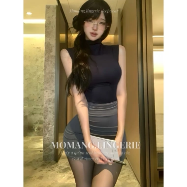 Cosplay Thư Ký Dáng Ôm Body Cổ Cao Phối Màu Sexy, Váy Ngủ Gợi Cảm - 188.000 VND 3 Cosplay Thư Ký Dáng Ôm Body Cổ Cao Phối Màu Sexy, Váy Ngủ Gợi Cảm - 188.000 VND 3
