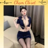 Cosplay Tiếp Viên Hàng Không Gợi Cảm - Đồng Phục Xanh Navy Sang Trọng, Ôm Dáng - Giá 139k 8