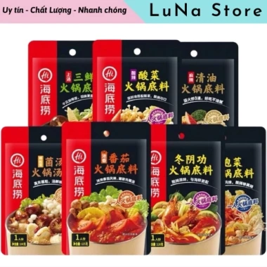 Cốt Gia Vị Lẩu Haidilao gói nhỏ 2 người - vị Thái Tom Yum chua cay, cà chua tươi, ưu đãi tại Luna Store