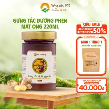 Cốt Gừng Tắc Mật Ong Đường Phèn 220ml - Giữ Ấm, Giảm Ho, Tăng Đề Kháng Tự Nhiên, Tặng 20g Viên Ngậm
