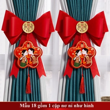 Cột rèm cửa Hỷ ngày cưới - Giá ưu đãi 46.000₫, thiết kế sang trọng, dễ lắp đặt