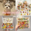 Cột tóc thú cưng không giật lông cho mèo lông dài Yorkie Maltese Poodle họa tiết hoạt hình siêu mềm