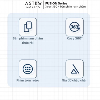Cover Bàn Phím Xoay 360 AstroMazing - Bao Da Bluetooth, Trackpad cho iPad, Giá 500k