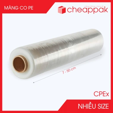 CPE1x – Cuộn màng co PE trong suốt size nhỏ trung, bọc hàng, giá chỉ 17.020₫ 2
