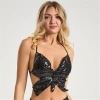 Crop Top Bra Nữ Kim Sa Lấp Lánh Không Tay Quây Sau: Giá 324.909 VND 8