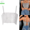 Crop Top Nữ Fishnet Kim Cương Giả Không Tay Pha Lê Clubwear Giá Ưu Đãi 246k