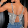 Crop Top Nữ Fishnet Kim Cương Giả Không Tay Pha Lê Clubwear Giá Ưu Đãi 246k 6