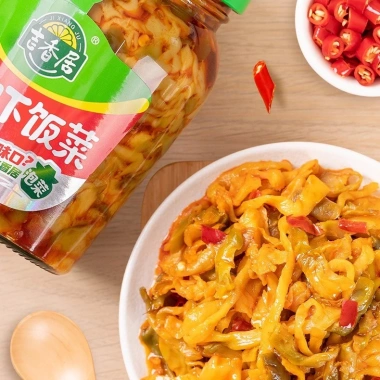 Củ cải muối Jixiangju 330ml đủ vị - Giá 65.000 (giảm 16.250), vị chua ngọt, bảo quản lâu