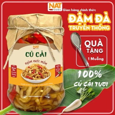 Củ cải ngâm nước mắm mặn ngọt chuẩn miền Nam 450g 850g Tặng muỗng giảm giá 68k