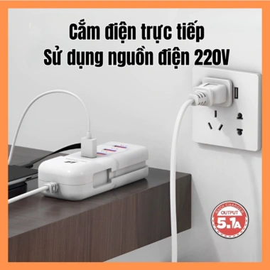Củ sạc 5in1 PD66W 2 cổng USB và cáp Type C ngắt tự động, sạc nhanh đa năng cho điện thoại máy tính bảng, giá 96.000₫ 6