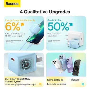Củ sạc nhanh 20W Baseus chính hãng - PD 20W cho iPhone 14/13/12/11, giá 195.000 VND