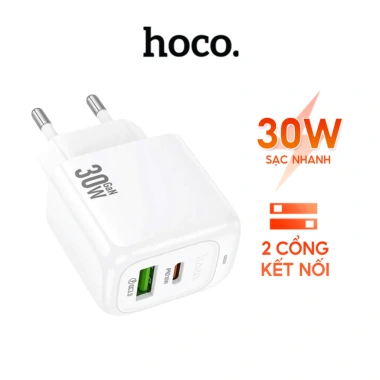 Củ sạc nhanh 30W Hoco CS55A 2 cổng Type-C và USB, chuyển đổi đa năng, giảm giá 20% 2