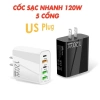 Củ sạc nhanh 5 cổng USB Type C 120W 65W tiện lợi du lịch, giá 80.000đ