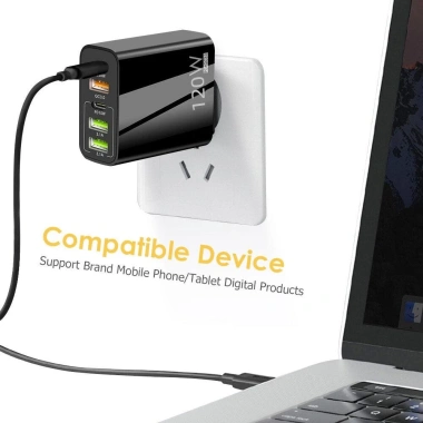 Củ sạc nhanh 5 cổng USB Type C 120W 65W tiện lợi du lịch, giá 80.000đ 5