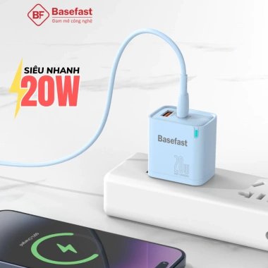 Củ sạc nhanh Basefast 20W 2 cổng, chống quá tải nhiệt, hỗ trợ Samsung, Xiaomi, Oppo Giá 150.000₫ 5