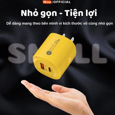 Củ sạc nhanh PD20W Akina an toàn cho điện thoại - không nóng, chống cháy nổ, 59.000đ