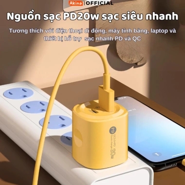 Củ sạc nhanh PD20W Akina an toàn cho điện thoại - không nóng, chống cháy nổ, 59.000đ