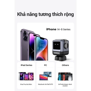 Củ sạc nhanh Robot 65W UGREEN GaN CD361 - Sạc 3 thiết bị cùng lúc, LCD hiển thị, bảo hành 18 tháng - Giá ưu đãi 638.999₫