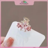 Cua kim loại MYPANDA hồng, phụ kiện tóc nhỏ có nơ hoa và đá nhân tạo giảm giá