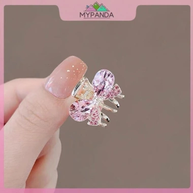Cua kim loại MYPANDA hồng, phụ kiện tóc nhỏ có nơ hoa và đá nhân tạo giảm giá