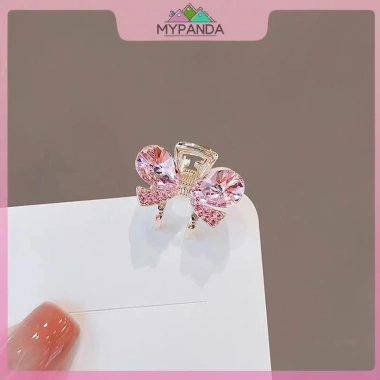 Cua kim loại MYPANDA hồng, phụ kiện tóc nhỏ có nơ hoa và đá nhân tạo giảm giá
