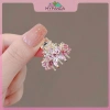 Cua kim loại MYPANDA hồng, phụ kiện tóc nhỏ có nơ hoa và đá nhân tạo giảm giá 5
