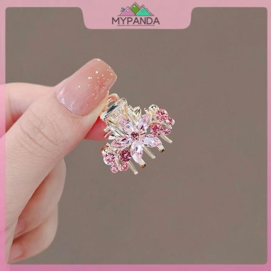 Cua kim loại MYPANDA hồng, phụ kiện tóc nhỏ có nơ hoa và đá nhân tạo giảm giá