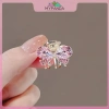 Cua kim loại MYPANDA hồng, phụ kiện tóc nhỏ có nơ hoa và đá nhân tạo giảm giá 8