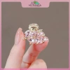 Cua kim loại MYPANDA hồng, phụ kiện tóc nhỏ có nơ hoa và đá nhân tạo giảm giá 10