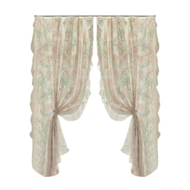 Cửa Sổ Pháp Ren Vintage Sheer - Thiết Kế Lãng Mạn, Không Đấm, Dễ Lắp Đặt, Tạo Ánh Sáng Nhẹ Nhàng