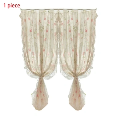 Cửa Sổ Pháp Ren Vintage Sheer - Thiết Kế Lãng Mạn, Không Đấm, Dễ Lắp Đặt, Tạo Ánh Sáng Nhẹ Nhàng