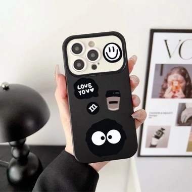 Cửa sổ viên than Nụ Cười cho vỏ điện thoại 17ProPro/16 iPhone 17ProPro/15 Pro, kích thước 12‑14‑11 inch – Giá chỉ 20.000₫ 2