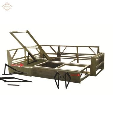 Cửa tủ giường xoay dọc 2 chiếc - cơ chế nâng, bản lề chắc, hỗ trợ cánh tay, 330k